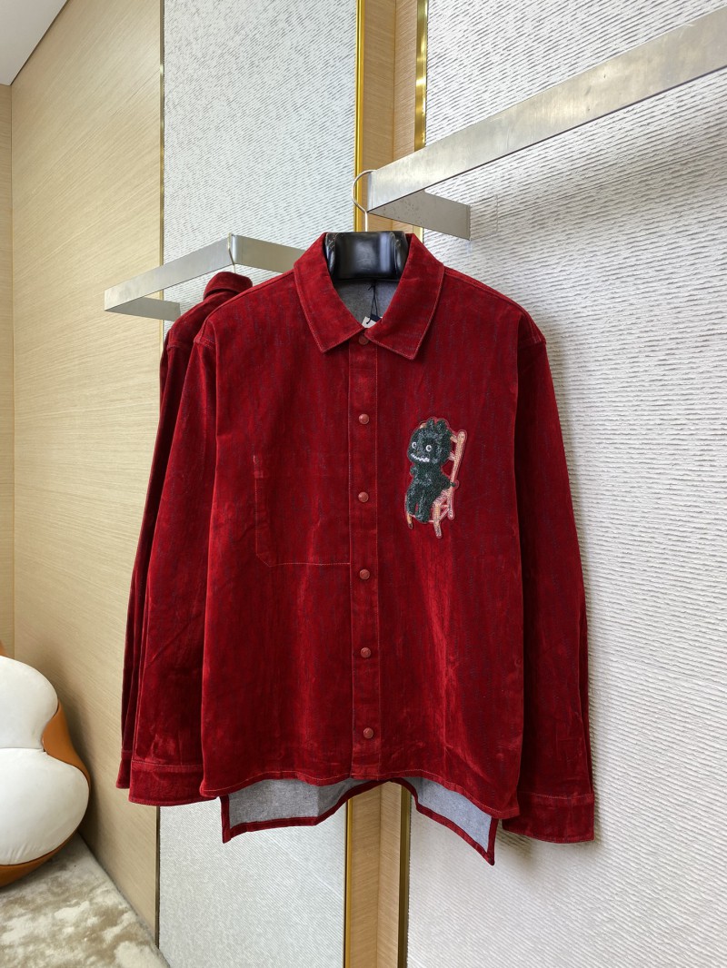 Dior Dragon Man Octopus Flocked Shirt Jacket 4