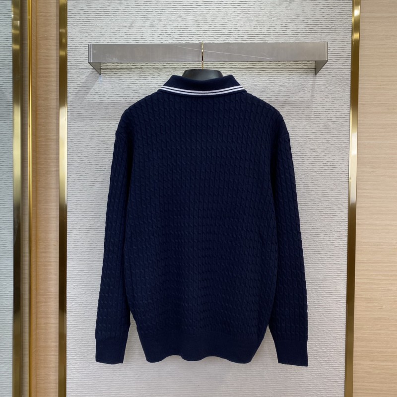 Miu Miu Logo Embroidered Pullover Navy 1