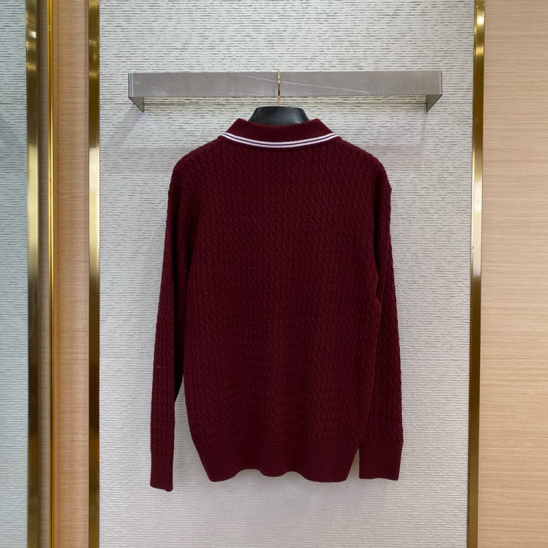 Miu Miu Logo Embroidered Pullover Red 1