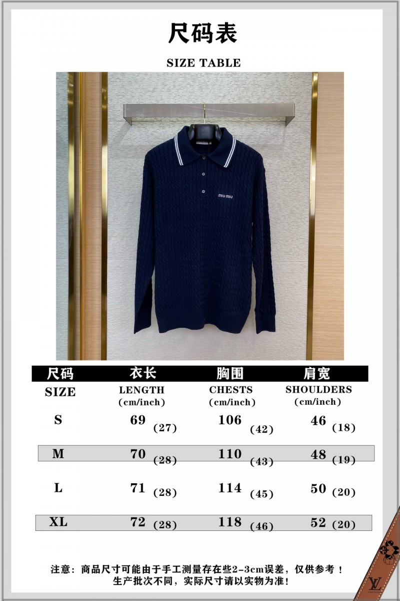Miu Miu Logo Embroidered Pullover Navy 9