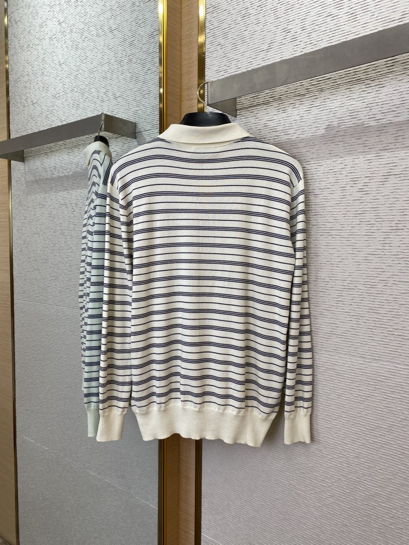 Miu Miu Striped Lapel Sweater White 5