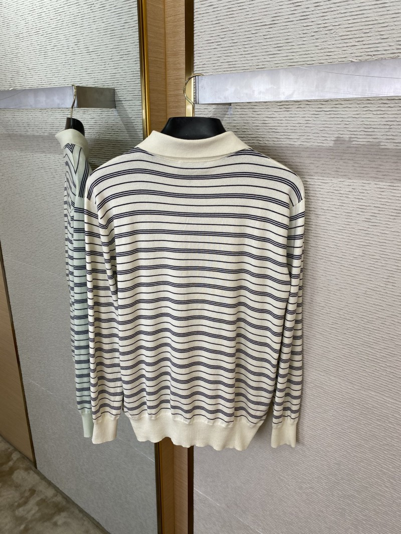 Miu Miu Striped Lapel Sweater White 7