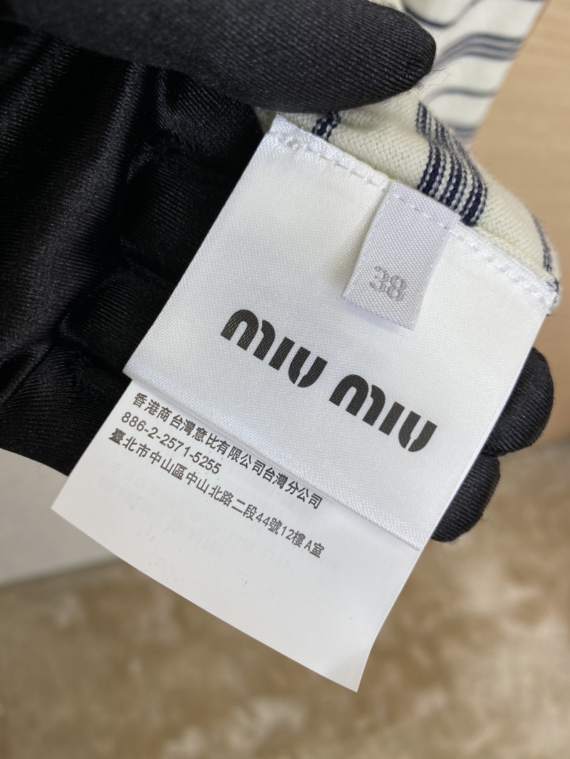 Miu Miu Striped Lapel Sweater White 8