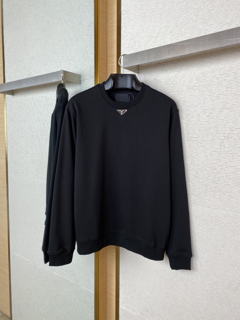 Prada Triangle Label Crew Neck Sweatshirt Black 3