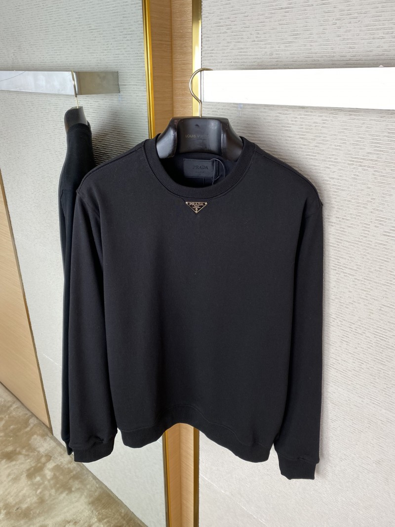 Prada Triangle Label Crew Neck Sweatshirt Black 5