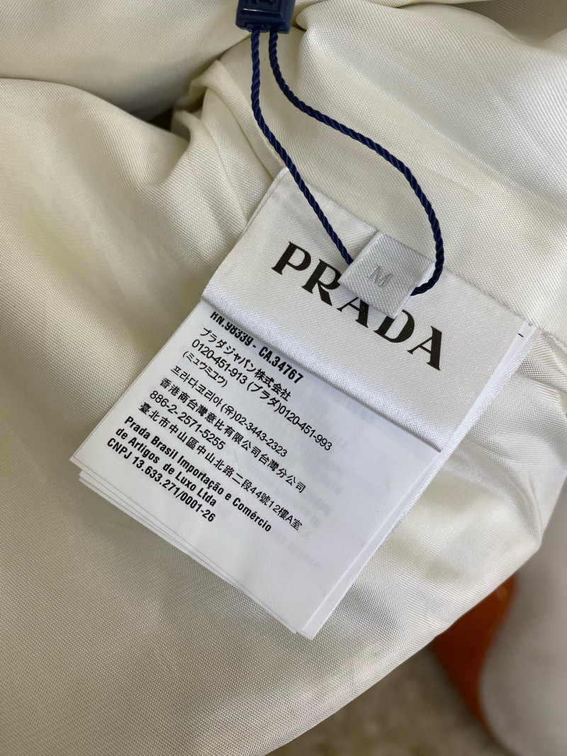 Prada Vintage Aged Baseball Leather Jacket Jacket White 8