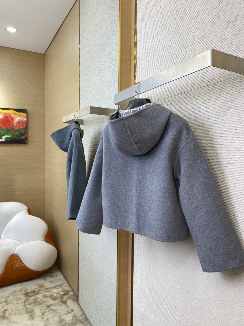 Fendi Old Flower Reversible Cashmere Short Jacket Grey 5