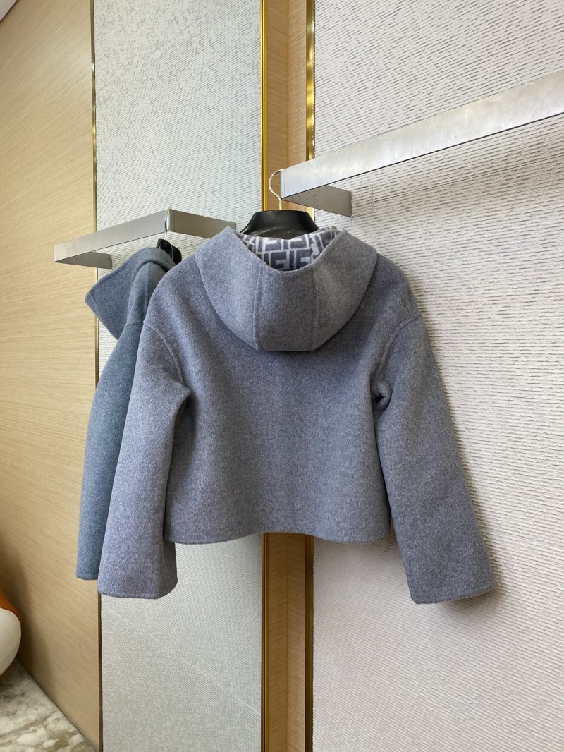 Fendi Old Flower Reversible Cashmere Short Jacket Grey 7