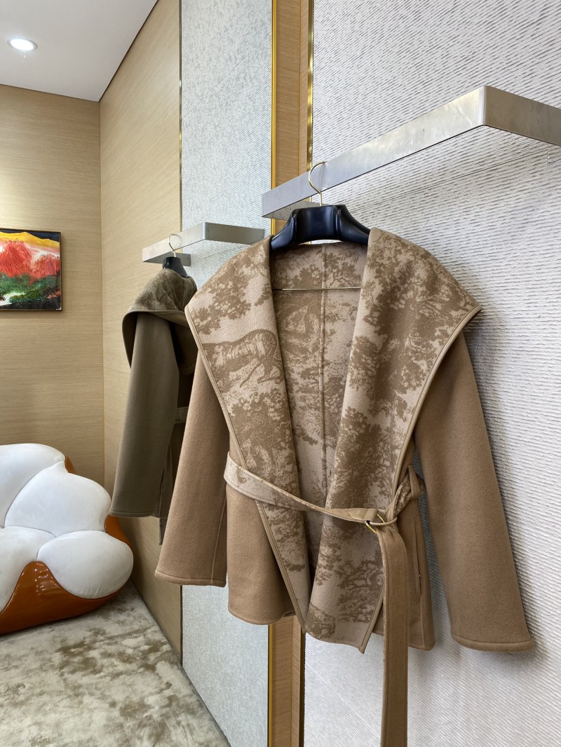 Dior short cape cashmere coat khaki 2