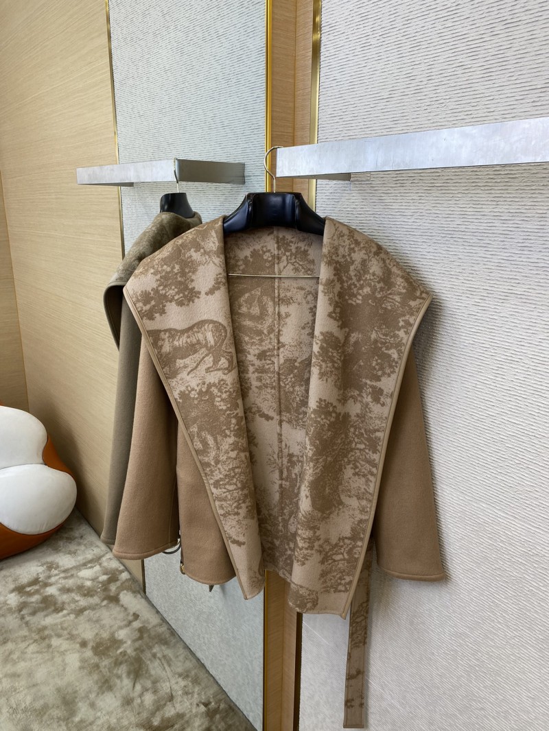 Dior short cape cashmere coat khaki 6