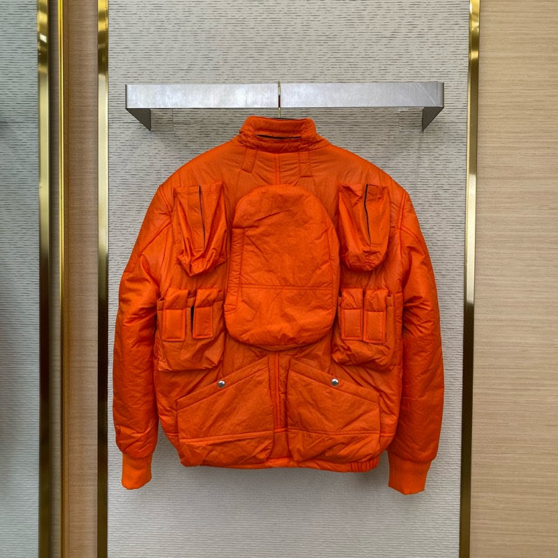 Dior Multi-Pocket Cotton Jacket Coat Orange 1