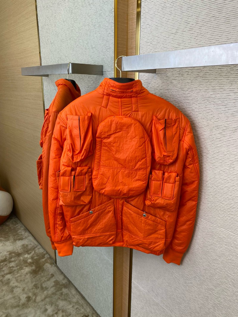Dior Multi-Pocket Cotton Jacket Coat Orange 7