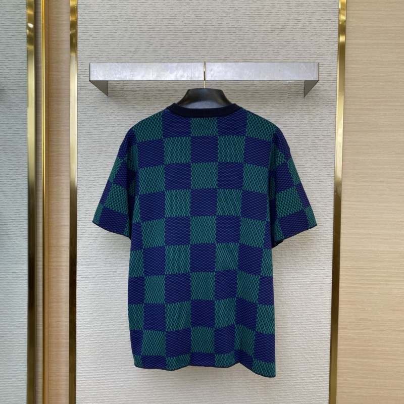LV checkered jersey short-sleeved T-shirt 1