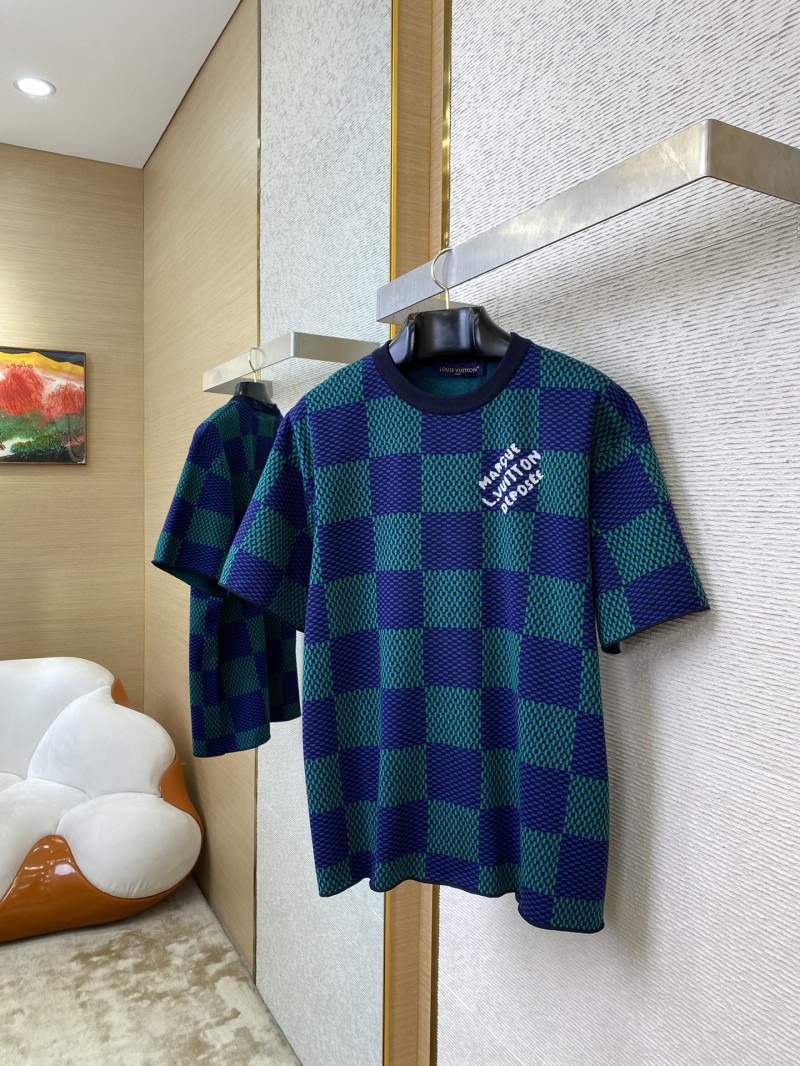 LV checkered jersey short-sleeved T-shirt 2