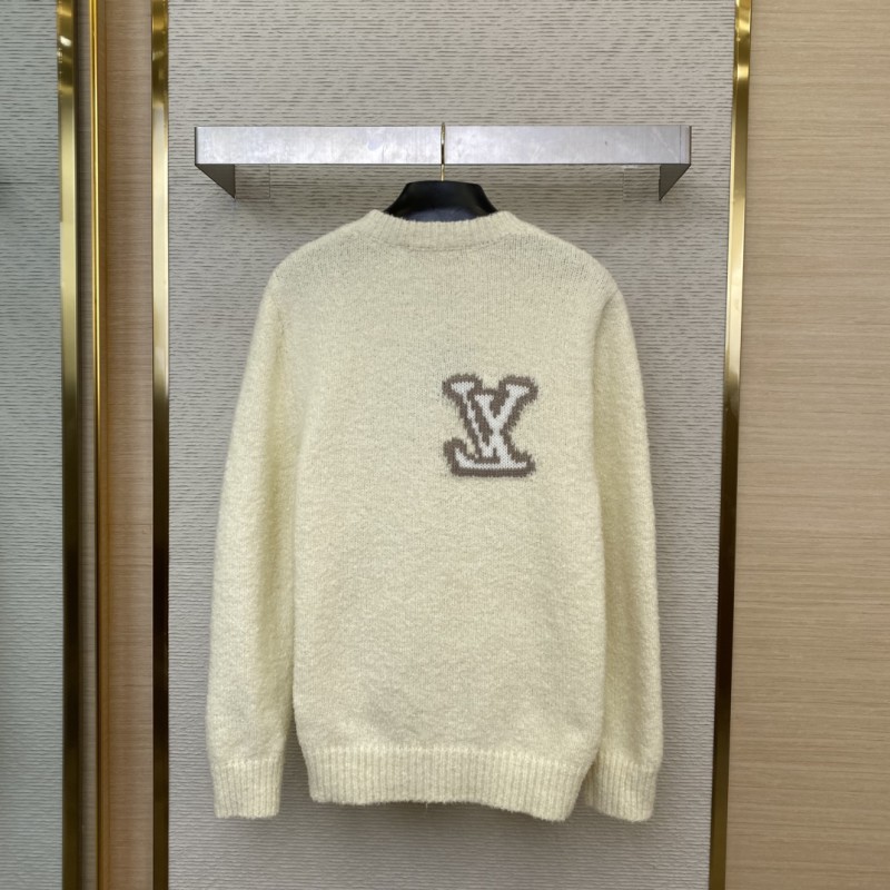LV logo appliqu??d wool crew neck jumper 1