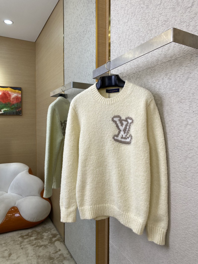 LV logo appliqu??d wool crew neck jumper 2