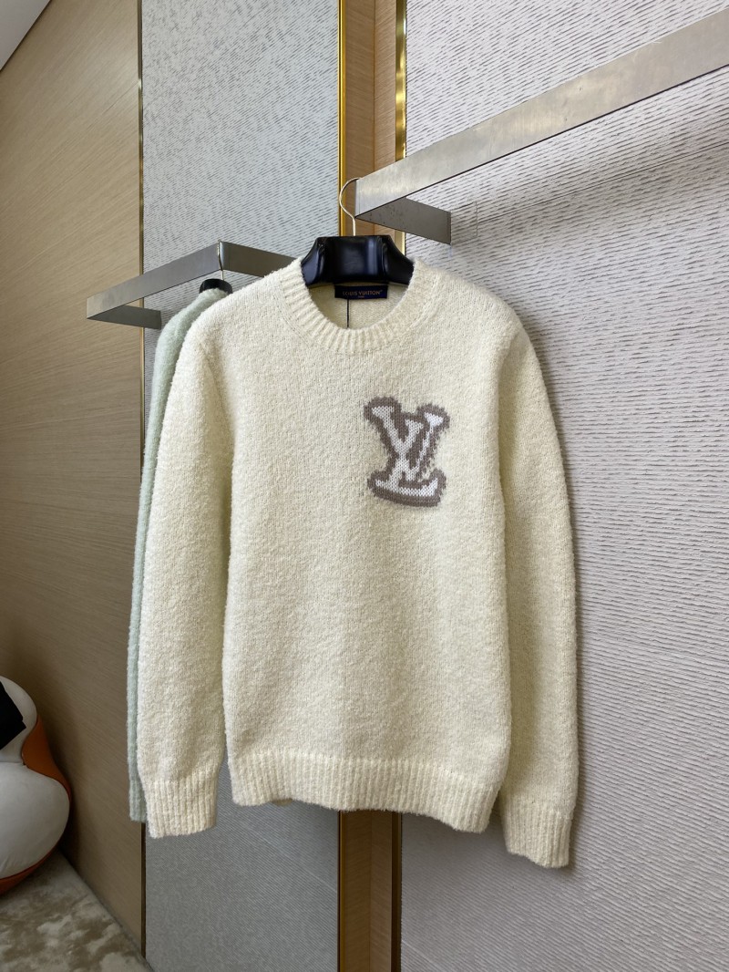 LV logo appliqu??d wool crew neck jumper 4