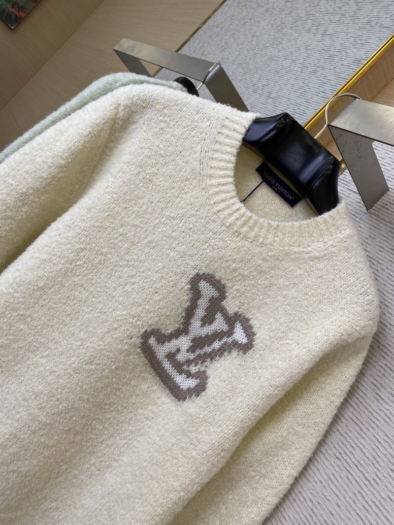 LV logo appliqu??d wool crew neck jumper 5