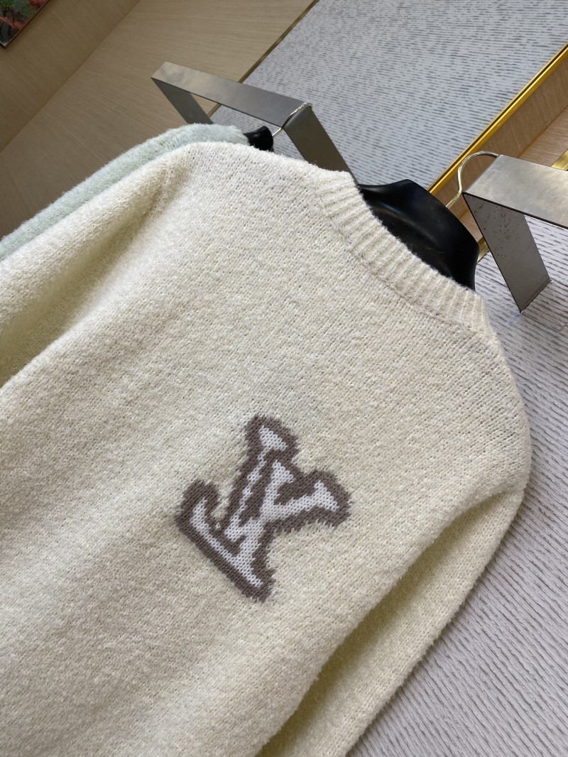 LV logo appliqu??d wool crew neck jumper 7