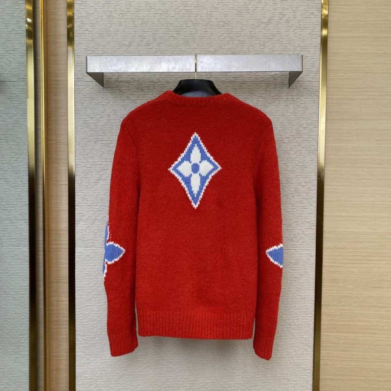 LV Appliqu??d Wool Pullover Red 1