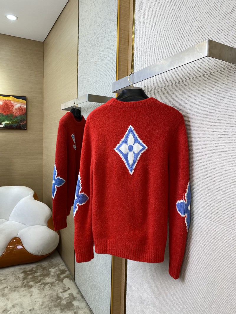 LV Appliqu??d Wool Pullover Red 3