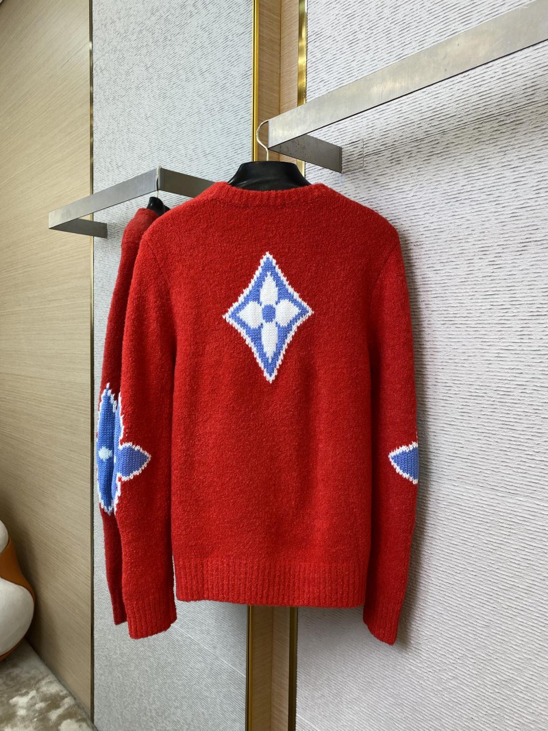 LV Appliqu??d Wool Pullover Red 6