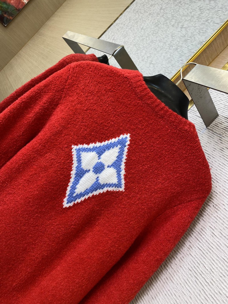 LV Appliqu??d Wool Pullover Red 7