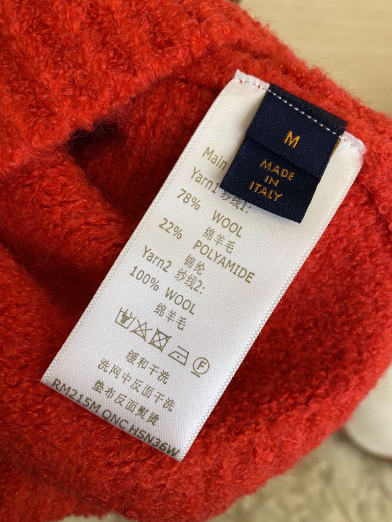 LV Appliqu??d Wool Pullover Red 8