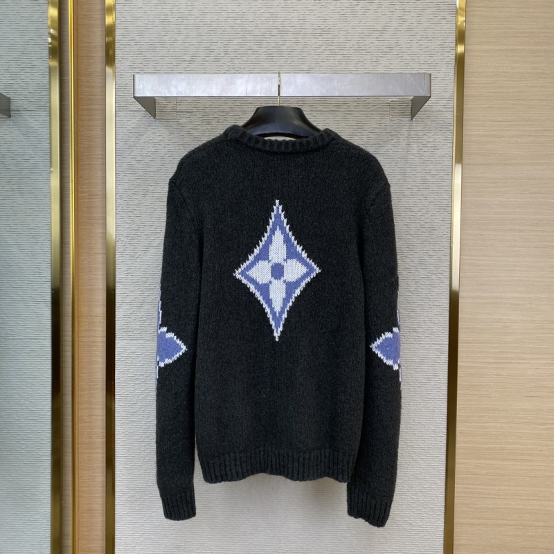 LV Appliqu??d Wool Pullover Grey 1