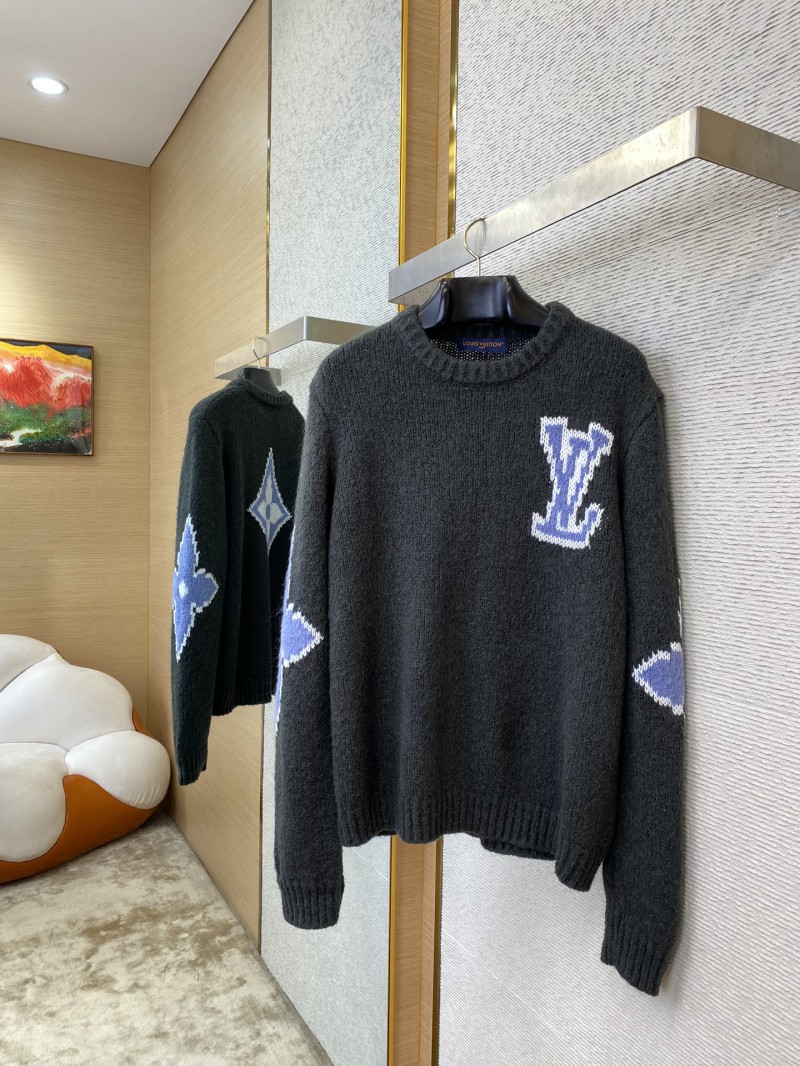 LV Appliqu??d Wool Pullover Grey 2
