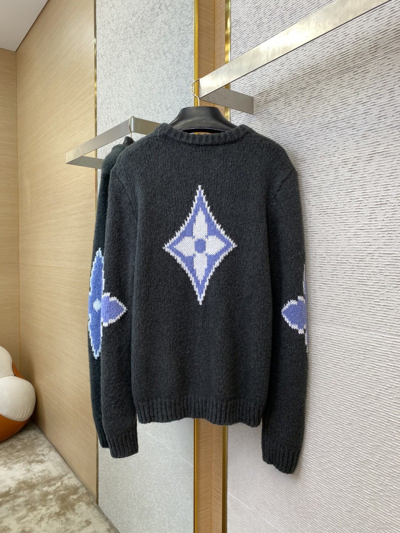 LV Appliqu??d Wool Pullover Grey 5