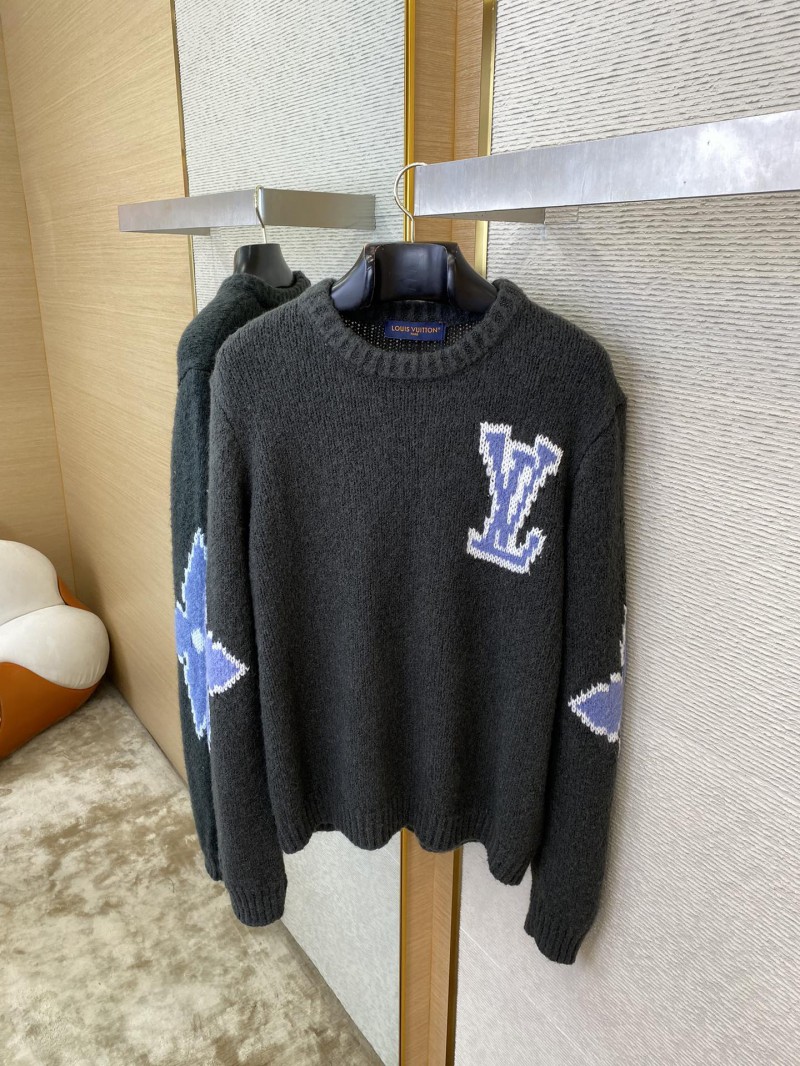 LV Appliqu??d Wool Pullover Grey 6