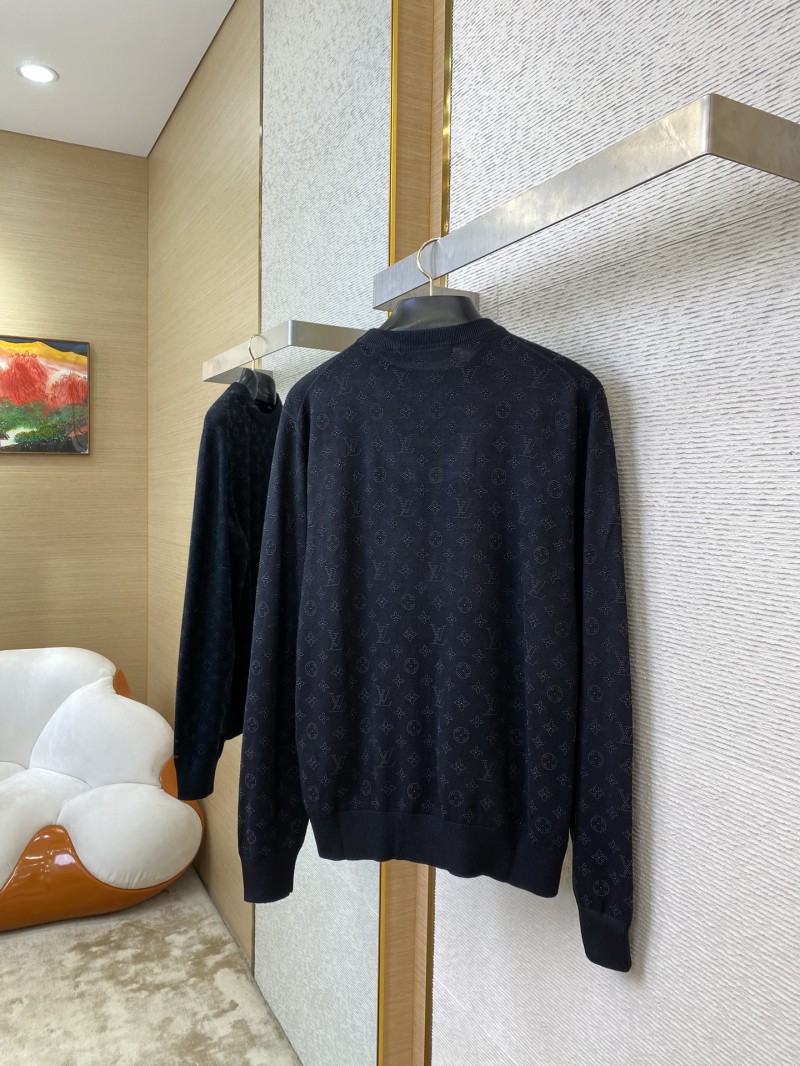 LV rhinestone round neck pullover wool jumper 3