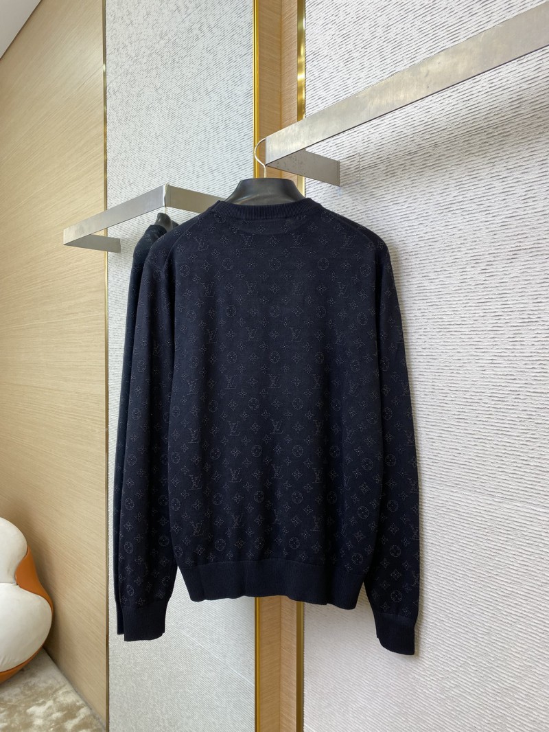 LV rhinestone round neck pullover wool jumper 6
