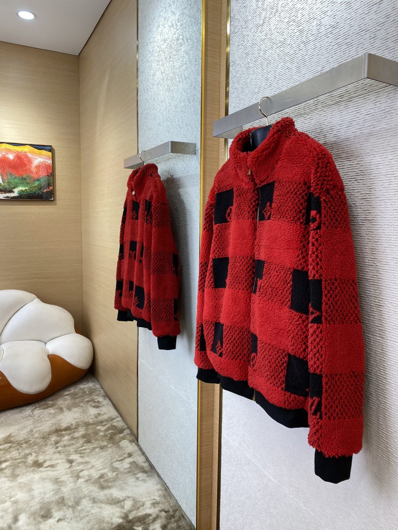 LV Checked Lambswool Jacket Coat 2