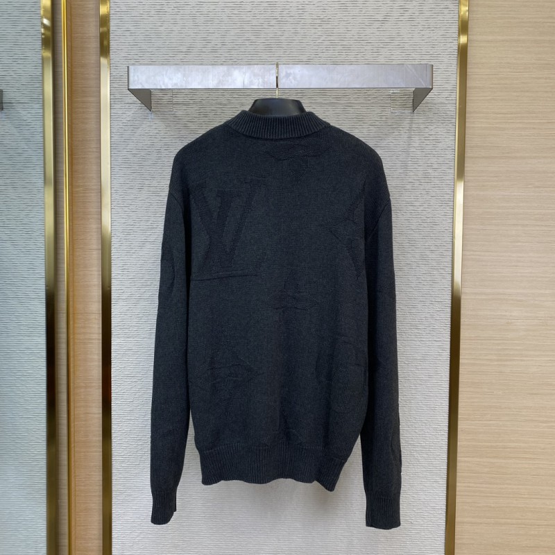 LV logo jacquard half-zip jumper 1