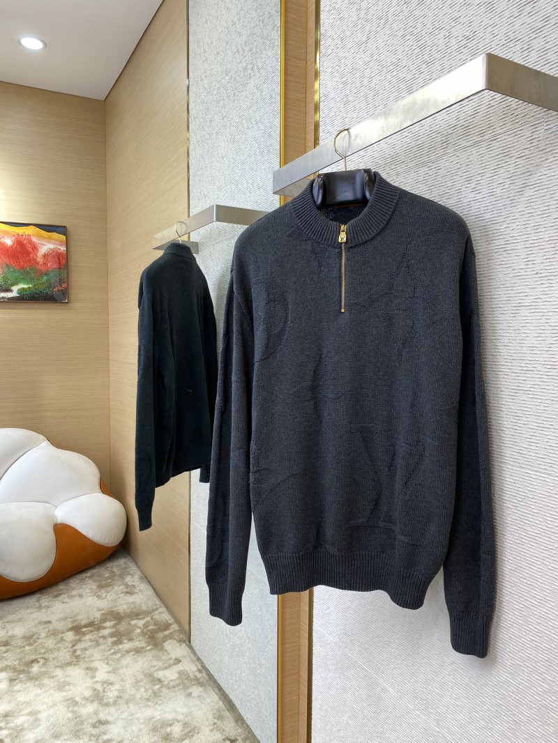 LV logo jacquard half-zip jumper 2