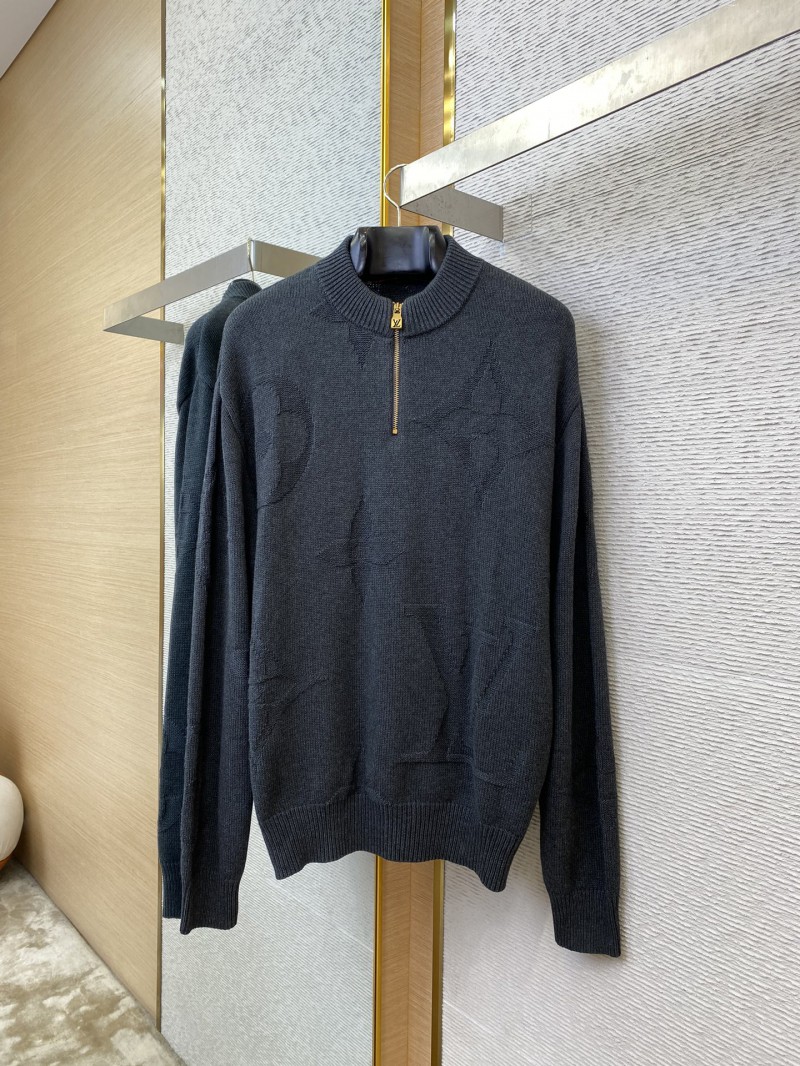 LV logo jacquard half-zip jumper 4