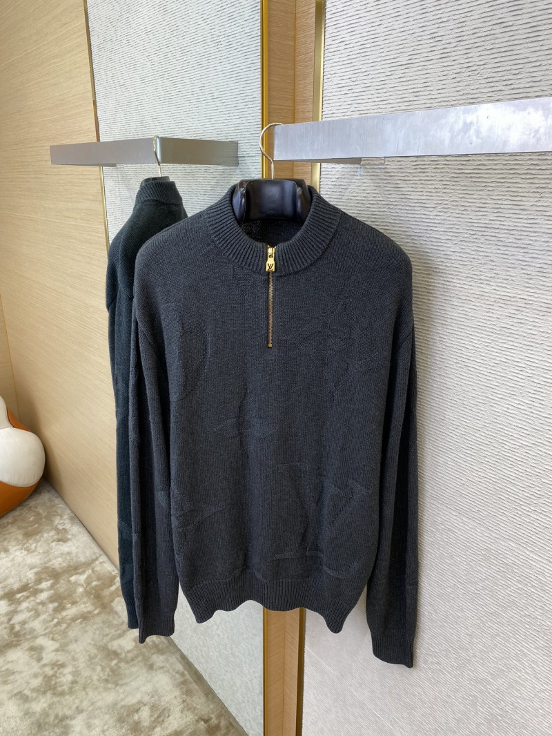 LV logo jacquard half-zip jumper 6