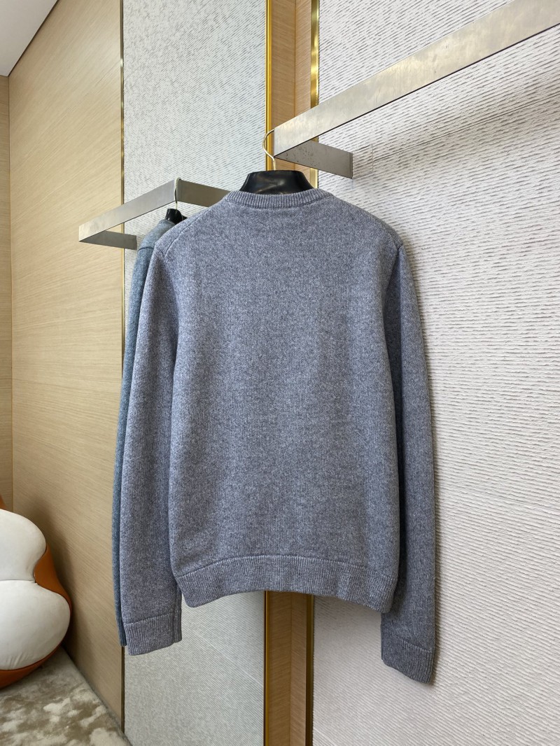 Gucci Monogrammed Wool Crew Neck Sweater Grey 6
