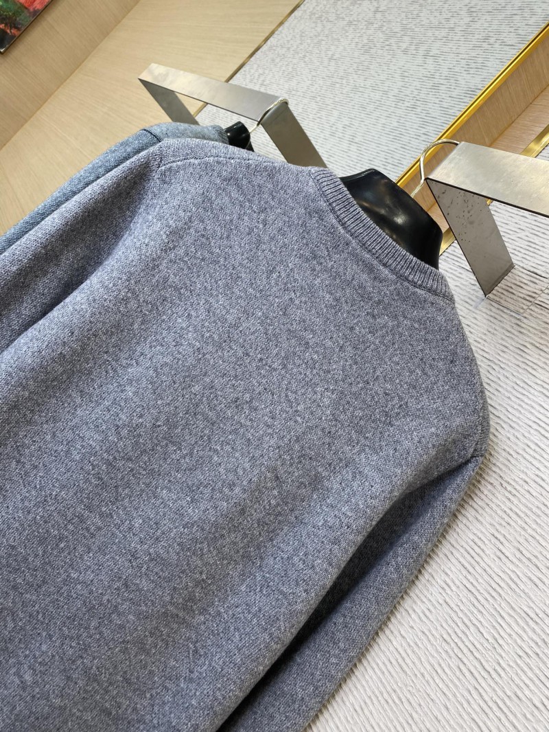 Gucci Monogrammed Wool Crew Neck Sweater Grey 7
