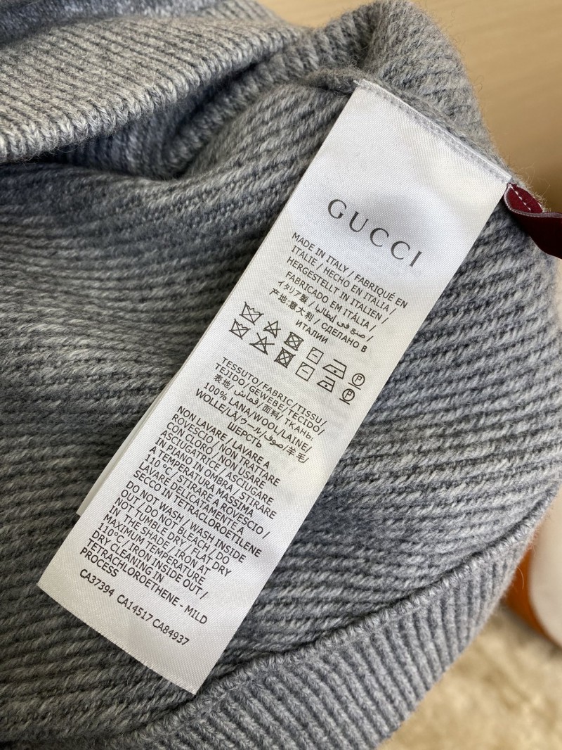 Gucci Monogrammed Wool Crew Neck Sweater Grey 8