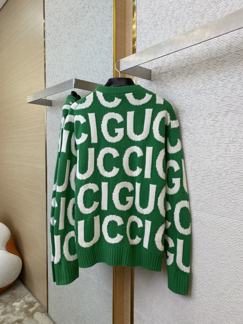 Gucci Double G Monogram Jacquard Wool Crew Neck Sweater 6