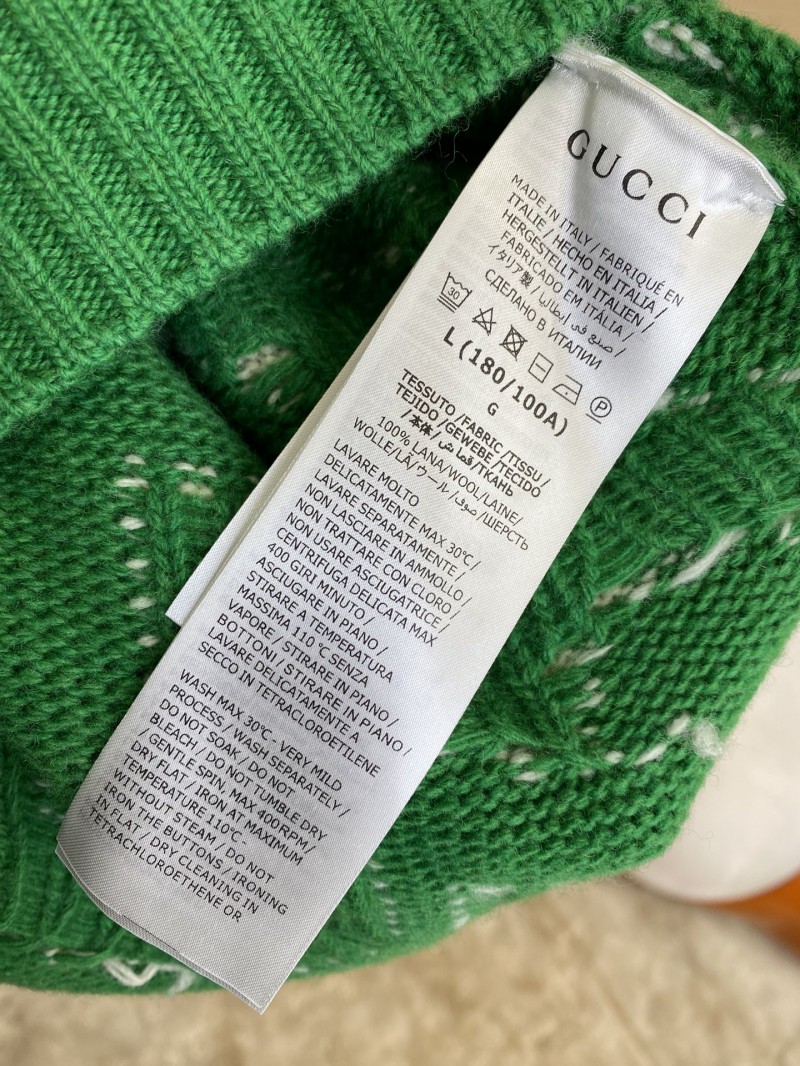 Gucci Double G Monogram Jacquard Wool Crew Neck Sweater 8