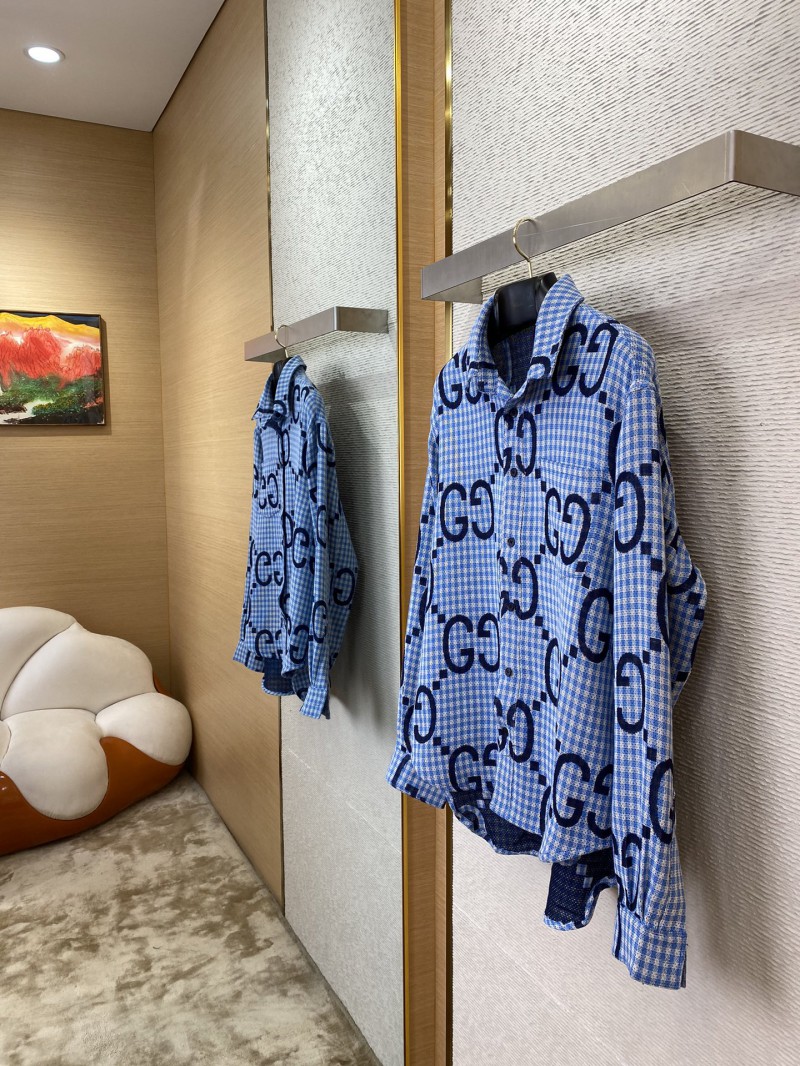 Gucci Printed Shirt Blue 2