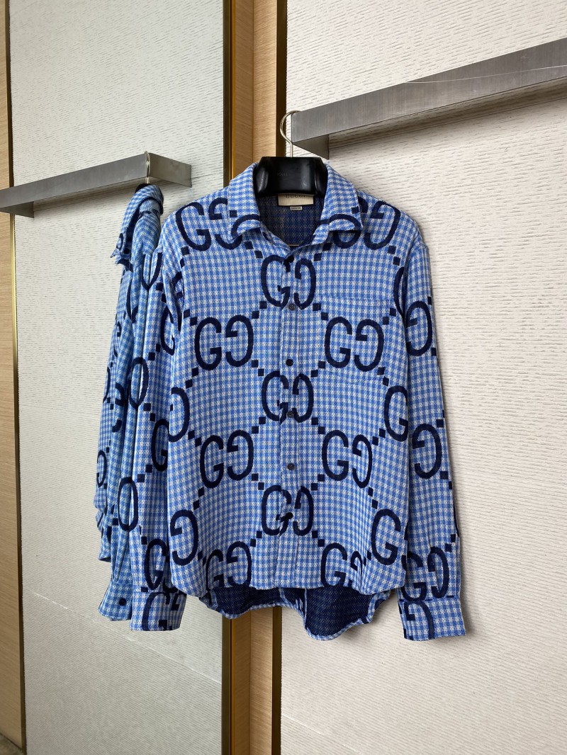 Gucci Printed Shirt Blue 4