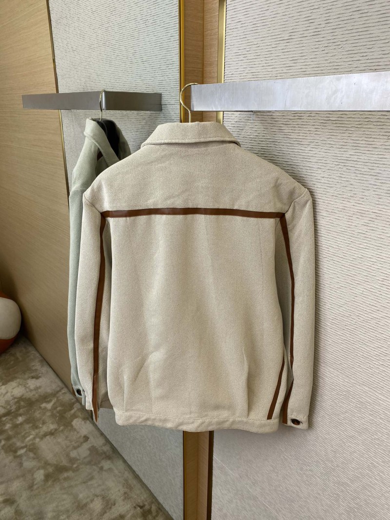 Miu Miu Monogrammed Logo Canvas Patchwork Leather Jacket Jacket 7