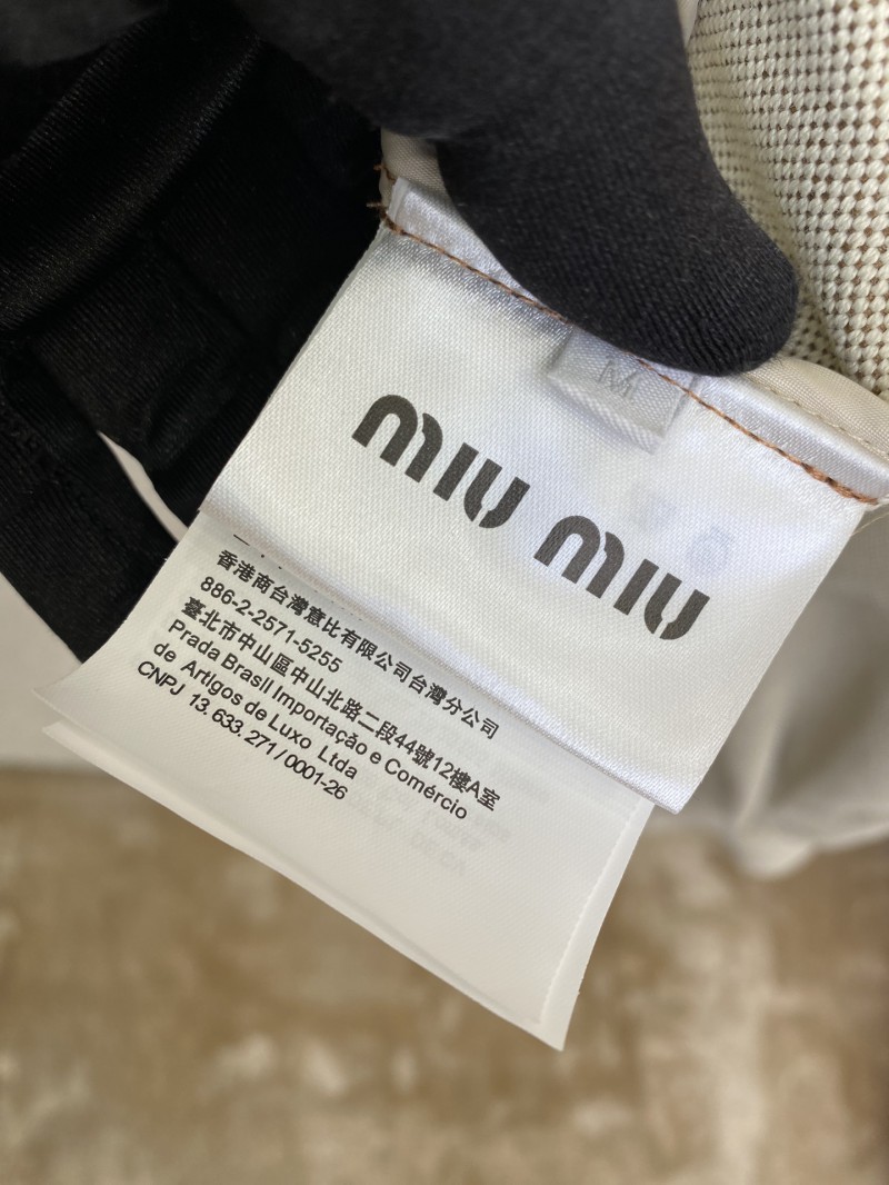 Miu Miu Monogrammed Logo Canvas Patchwork Leather Jacket Jacket 8