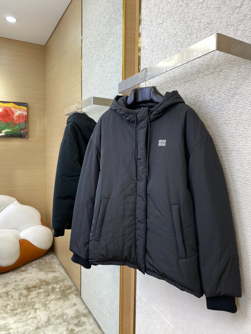 Miu Miu Logo Hooded Down Jacket 2