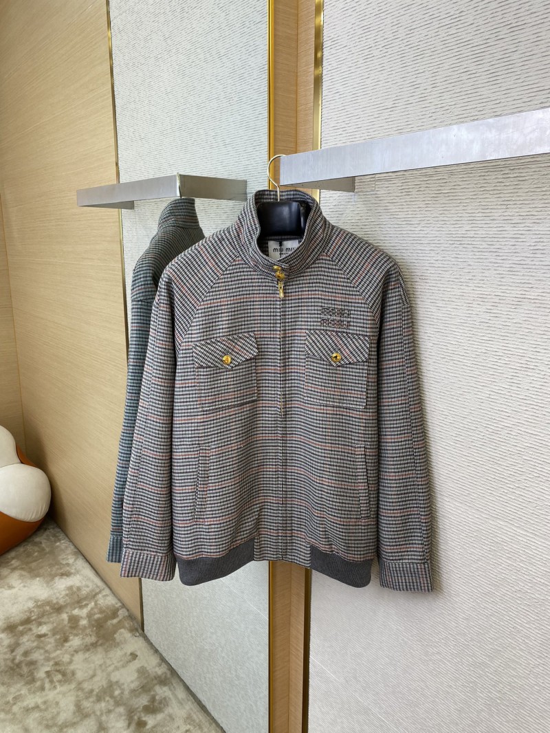 Miu Miu Patch Embroidered Grey Jacket Jacket 6